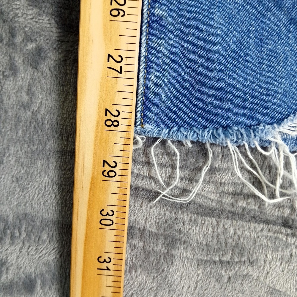 Abrand Jeans Womens 10/28 Blue Venice Straight Distressed Ripped Raw Hem Denim - Picture 7 of 9